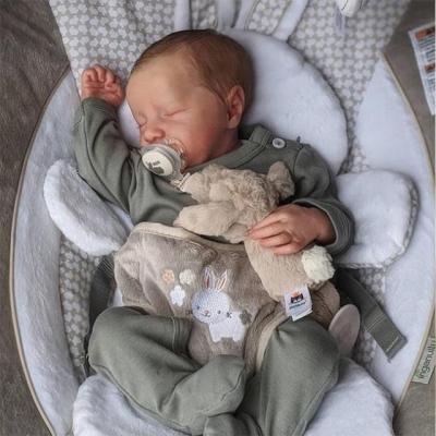 China Changeable Dressing Soft Reborn Doll 17 Inch Sleeping Levi Lifelike Newborn Cute Reborn Baby Dolls Silicone Vinyl for sale