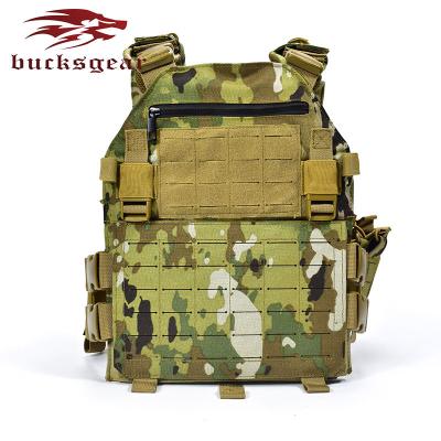 China Newest Durable Outdoor Laser Cut Tactical Military Multicolor Durable Molle Combat Vest Plate Carrier In 1000D Polyester for sale