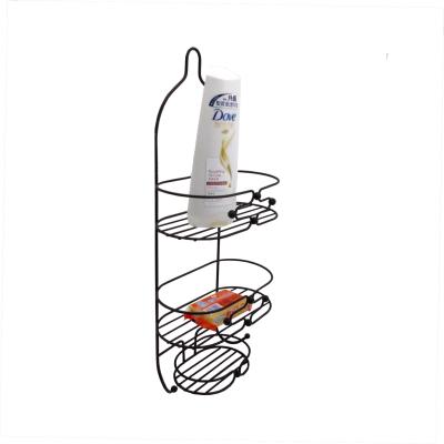 China Metal Wire Bathroom Holder Shampoo Bottle Stand Hanging Rack Bathroom Storage Rack for sale