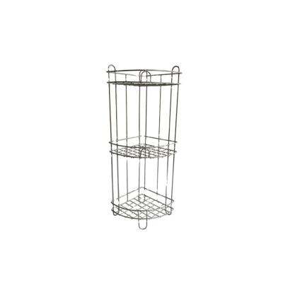 China Durable Wall Mounted Household Metal Wire Shampoo Bathroom Accessories 3 Tier Storage Racks for sale