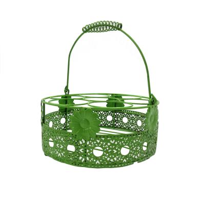 China Sustainable Kitchen Bottle Rack 6 Bottle Wire Rack With Handle for sale