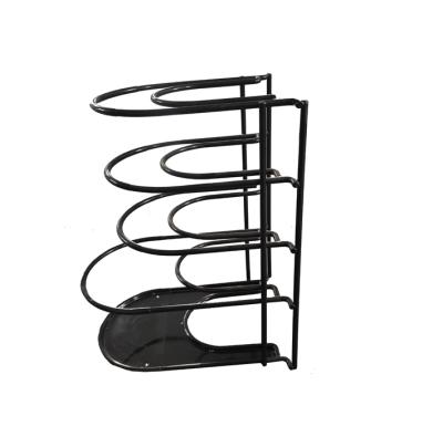 China High Quality Durable Household Metal 5 Tiers Pan Rack Lid Holders Fry Pan Rack for sale