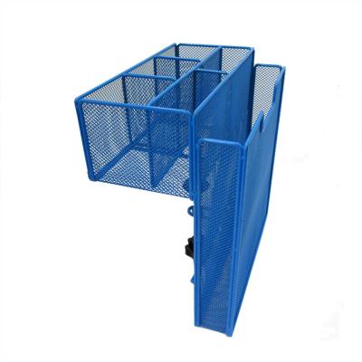 China Sustainable File Stationery Basket Wire Mesh Paper Holder Clamping Desk Organizer Hanging Paper Organizer for sale