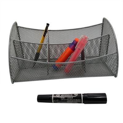 China Universal Black Durable Office Desktop Stainless Steel Storage Iron Stationery Wire Mesh Basket for sale