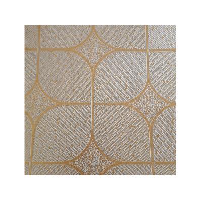 China Perforated Ceilings Suspended PVC Laminated Gypsum Board Ceiling Tiles With Strip Edge And Back Aluminum Foil for sale