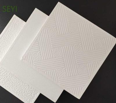 China Artistic PVC Gypsum Board PVC Ceilings Manufacturer Laminated Gypsum Board Ceiling Tiles With Edge Guard And Back Aluminum Foil for sale