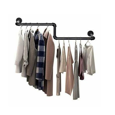 China Commercial Retro Clothing Hanger Metal Water Pipe Hanger Industrial Wall Mounted Z Shaped Hanger - for sale