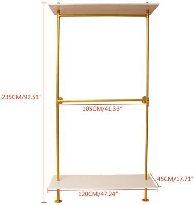 China Viable Gold Bridal Wedding Dress Hanger, Wall Mounted Gold Apparel Support Rack, Home Display Rack For Anniversary Celebrations for sale