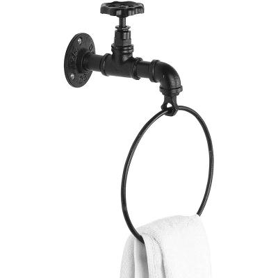 China Retro Design Heater New Retro Design Faucet Storage Rack Towel Rack Wrought Iron Bathroom Towel Ring Hook OEM for sale