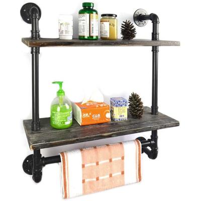 China Household Towel Rack Indoor Multifunctional Iron Galvanized Bathroom Storage Rack Wall Mounted Wall Mounted Shelf for sale