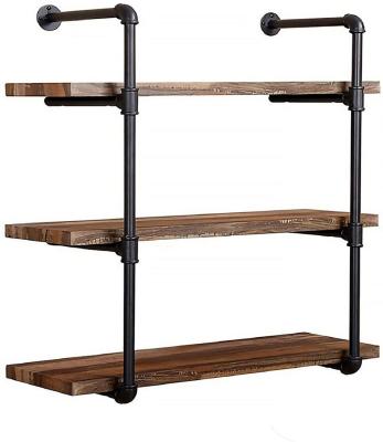 China Wall Mounted Type Retro Industrial Desk Hung Bracket Storage Rack Shelf Wall Mount Iron Pipe Shelf Frames Bathroom Storage Shelf for sale