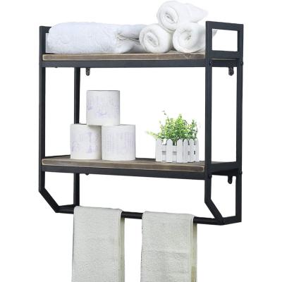 China Fashion Home Decor Kitchen Towel Wall Rack Bathroom Shelf Stainless Steel Wall Mounted Towel Rack for sale