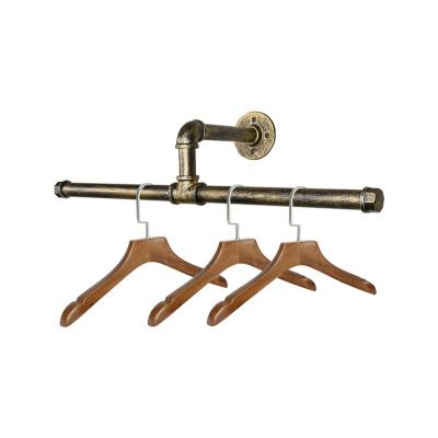 China Old Household Storage Utensils Living Room Wall Polish Bronze Hanger Rack Double Pole Hanger for sale