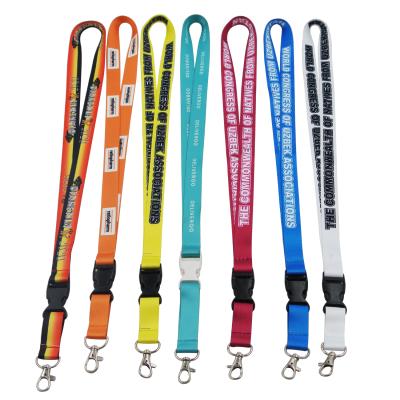 China Durable Custom Sublimation Printed Work Sports Games ID Holder Badge Wrist Lanyard for sale