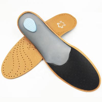 China TPR+Leader Leather Orthotic Insole Flat Feet Arch Support Orthopedic Shoes Insoles For OX Leg for sale