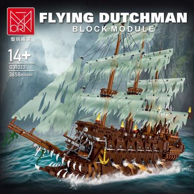 China MODEL TOY Compatible With Lego Ideas MOC Brick Pirate Ship Sailing Flying Dutchman Caribbean Great Building Block Toys Boys Gifts for sale