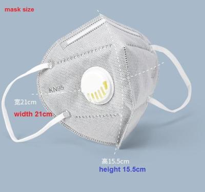 China 6 Layers KN95  FFP2 Non-Woven CE Certified Disposable Face Mask With Active Carbon Filter Layer And Breather Valve for sale