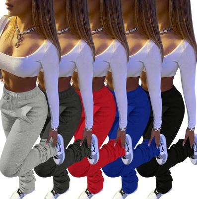 China 2020 Breathable New Solid Color Winter Deep Pile Sweatpants For Women Casual Drawstring Cotton Gaiters Girls Women Pile Pants for sale