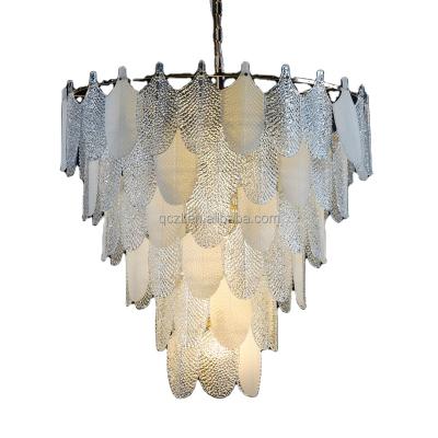 China Crystal Leaves Chandelier Living Room Pendant Light Popular Creative Modern Acrylic Bedroom Dining Room Pendant Lamp Fixture for sale