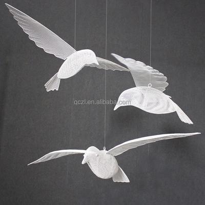 China Wedding Party Event Decoration Iron Mesh Layout Window Decoration Wedding Site Ceiling Hanging Decoration Flying Bird Wedding Props for sale