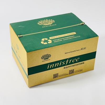 China Personal Care Custom Printing High Quality Recyclable Packaging Brown Shipping Mailer Flat Packed Tear Strip Boxes for sale