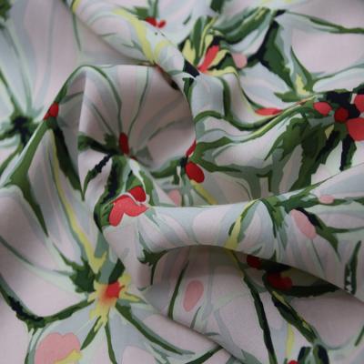 China 100%Rayon Satin Woven Anti Reactive Printed Pill Dyed Fabric For Women's Dress for sale