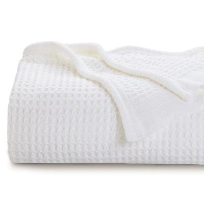 China Soft, warm 100% cotton blanket with waffle pattern for sale