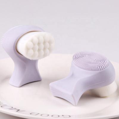 China 3D Stereoscopic Double Sided Silica Gel Detergent Blackhead Manual Hair Soft Detergent DEEP CLEANING Deep Cleansing Brush for sale