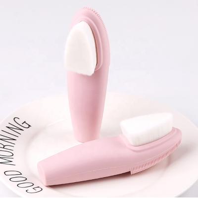 China 2021 New Arrivals Products Silica Gel Detergent DEEP CLEANING Tending Double Sided Hand Wash Brush Silicone Cosmetics Makeup Cleaning Brush for sale