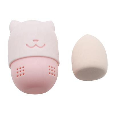 China Cute Blender Container Cute Silicone Sponge Carrying Case Travel Sponge Makeup Holder Facial Sponge Storage and Dry Holer for sale