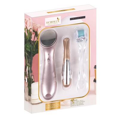 China Hot Sales Echolux HRO210 Face Lift Beauty Gift Sets Electric Eye Massager Facial Massager and Micro Needle Beard Roller for sale