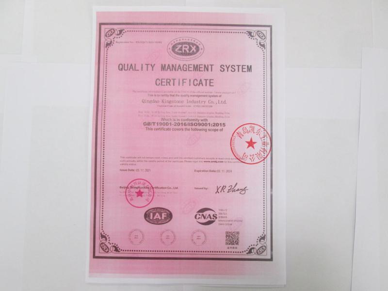 ISO9001 - Qingdao Kingstone Industry Co., Ltd.