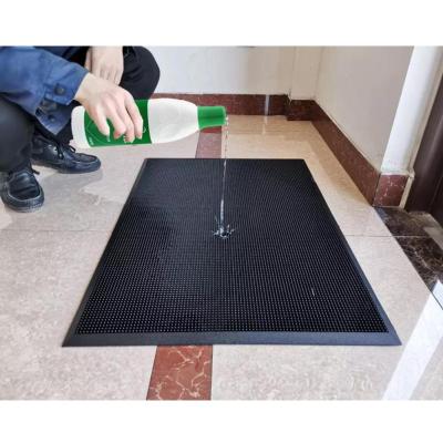 China Waterproof heavy duty rubber door mat with sanitizer tray for sale