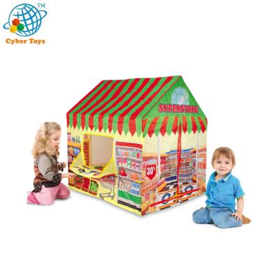 China Sports Toy Outdoor Kids Supermarket Tent Toy Playing House Foldable For Kids for sale