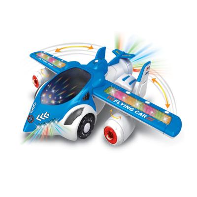 China Kids Gift Most Popular Educational Electric Toy Plastic Toy Car With Airplane Light And Music For Children for sale