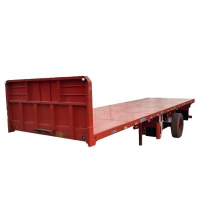 China Truck Trailer 3 Axle 4 30 Ton 50 Ton 20 Feet Flat Bed 40 Feet Low Bed Container Flatbed Boy Flatbed Trailer for sale