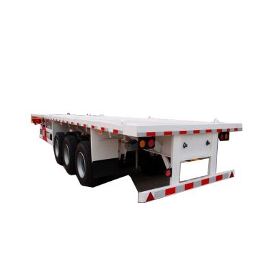 China Truck Trailer 3 Axle 4 Axle 30 Ton 50 Ton 20 Feet Flat Bed 40 Feet Low Bed Container Flatbed Loose Deck Cargo Trailer for sale