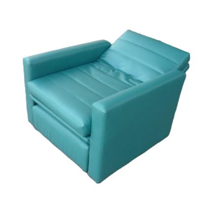 China (Size) Mini Single Chair Sofa Bed Metal Frame Folding Chair Adjustable Synthetic Leather Bed for sale