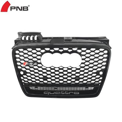 China front upgrade sport honeycomb grill rs4 front grill for audi a4 b7 2005 2006 2007 black or silver for sale