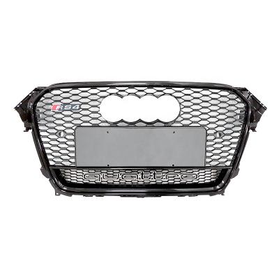 China Honeycomb Car Front Bumper Grill For Audi A4 S4 B8.5 Upgrade To RS4 Honeycomb ABS Grill With Lower Frame Black Silver Chrome 2013-2016 for sale