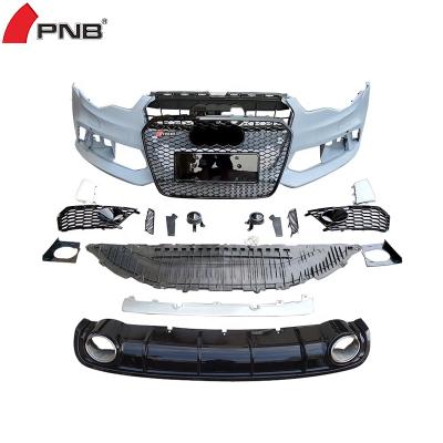 China RS6 Front Bumper Plastic Style With Grille And Rear Bumper With Tailpipe For Audi A6L S6 C7 2012 2013 2014 2015 for sale