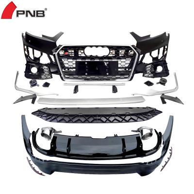 China Plastic Bumper Front With Grill For Audi A4L B9 Cosmetic In RS4 Rear Diffuser With Front Spoiler Spoiler Side Skirt 2017-2019 for sale