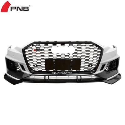 China Plastic Auto Front Bumper with Grills for 2020 2021 Audi A6L S6 Facelift RS6 Style Grille Grill Body Kits 2019 for sale