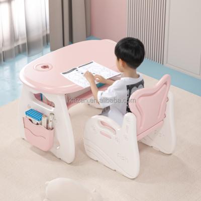 China Japaniess Colorful Plastic Toddlers Kindergarten Furniture Sets Preschool Kids Study Desk And Chair Set for sale