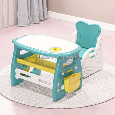 China Japaniess Household Kids Funitures Plastic Baby Learning Desk And Chair Set for sale