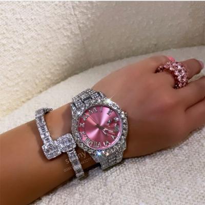 China New Hot Sale Wholesale Automatic Date 2022 Full Iced Out Watches Women Wrist Luxury Quartz Diamond Watch for sale