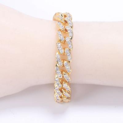 China CLASSIC Iced Out CZ Bangles Women Mens Bling Bling Crystal Cuba Diamond Tennis Bangles Hip Hop Bangle for sale