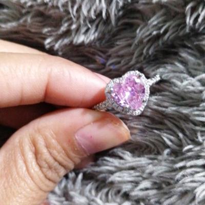 China Environmental Friendly Heart Rings For Women S925 Silver S925 Silver Bridal Wedding Engagement Jewelry Elegant Zircon Stone Ring Accessories for sale