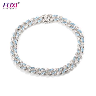 China Luxury Bling Iced Out CZ 10mm Miami Link Chain Silver Jewelry Punk 2022 Hip Cuban Women Necklace Choker Hops for sale