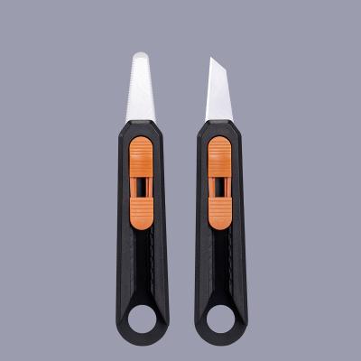 China Retractable Design MIDDIA Box Cutter Ceramic Knife with Sawtooth Edge Utility Knives for sale